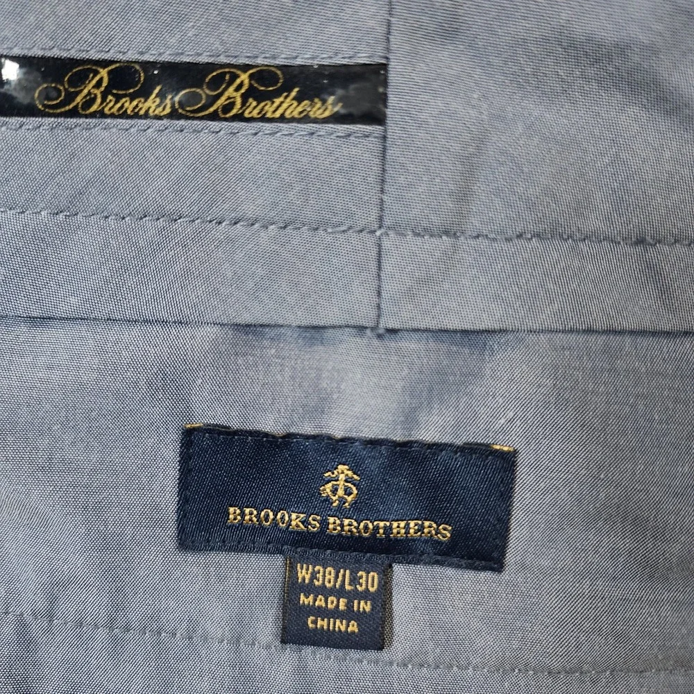 Brooks Brothers Performance Pants Men 38x30 Khaki Polyester Straight Fit Stretch